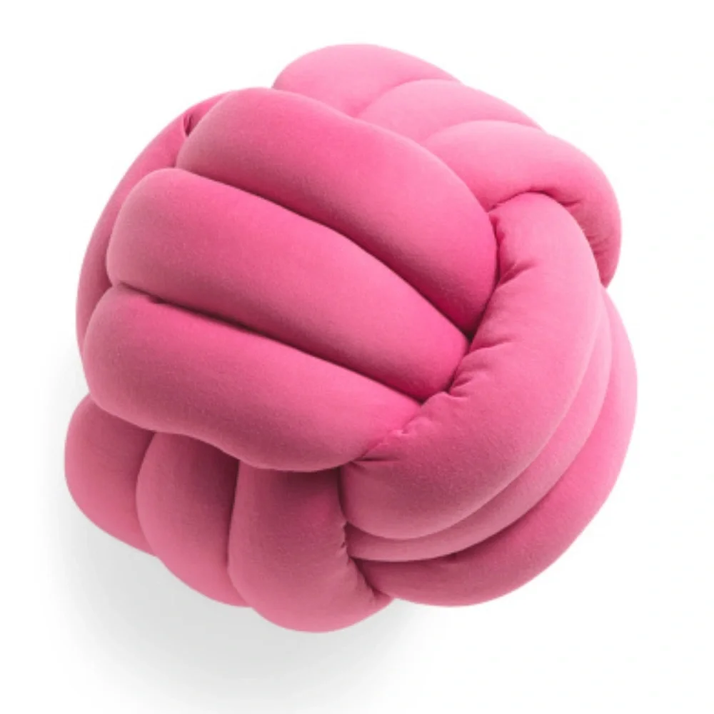 Nicole Miller Home 11x11 Knot Ball Throw Pillow Home Accent in Bright Pink NWT